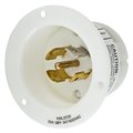 Hubbell Wiring Device-Kellems Locking Devices, Twist-Lock®, Industrial, Flanged Inlet, 20A 3-Phase Wye 347/600V AC, 4-Pole 5-Wire Grounding, L23-20P, Screw Terminal, White HBL2535